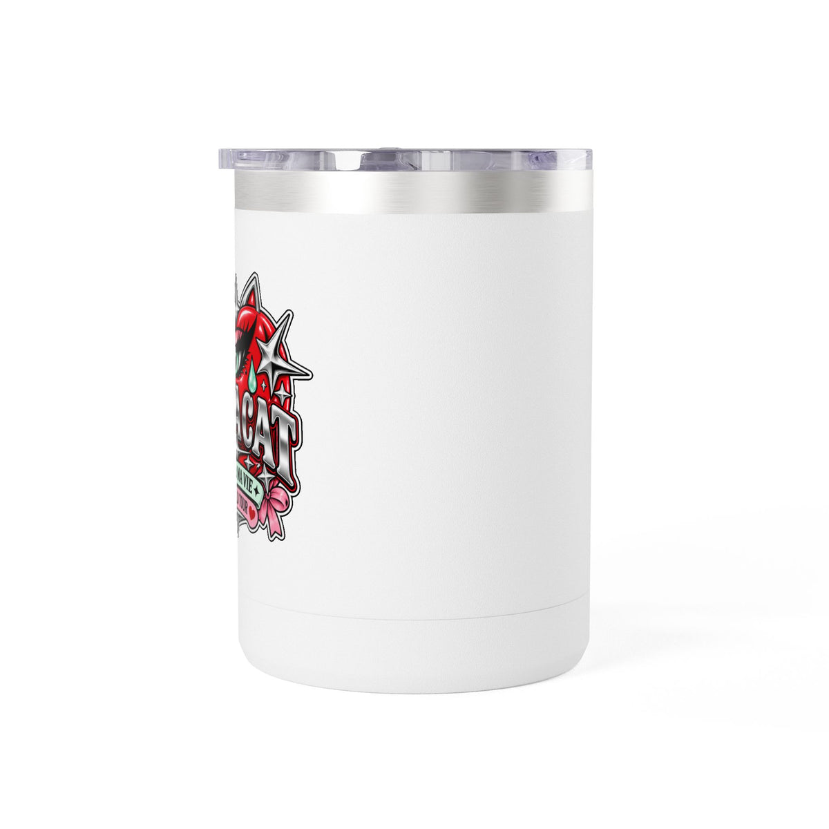 Red Heart Chrome Eye Coffee Mug Tumbler 15oz