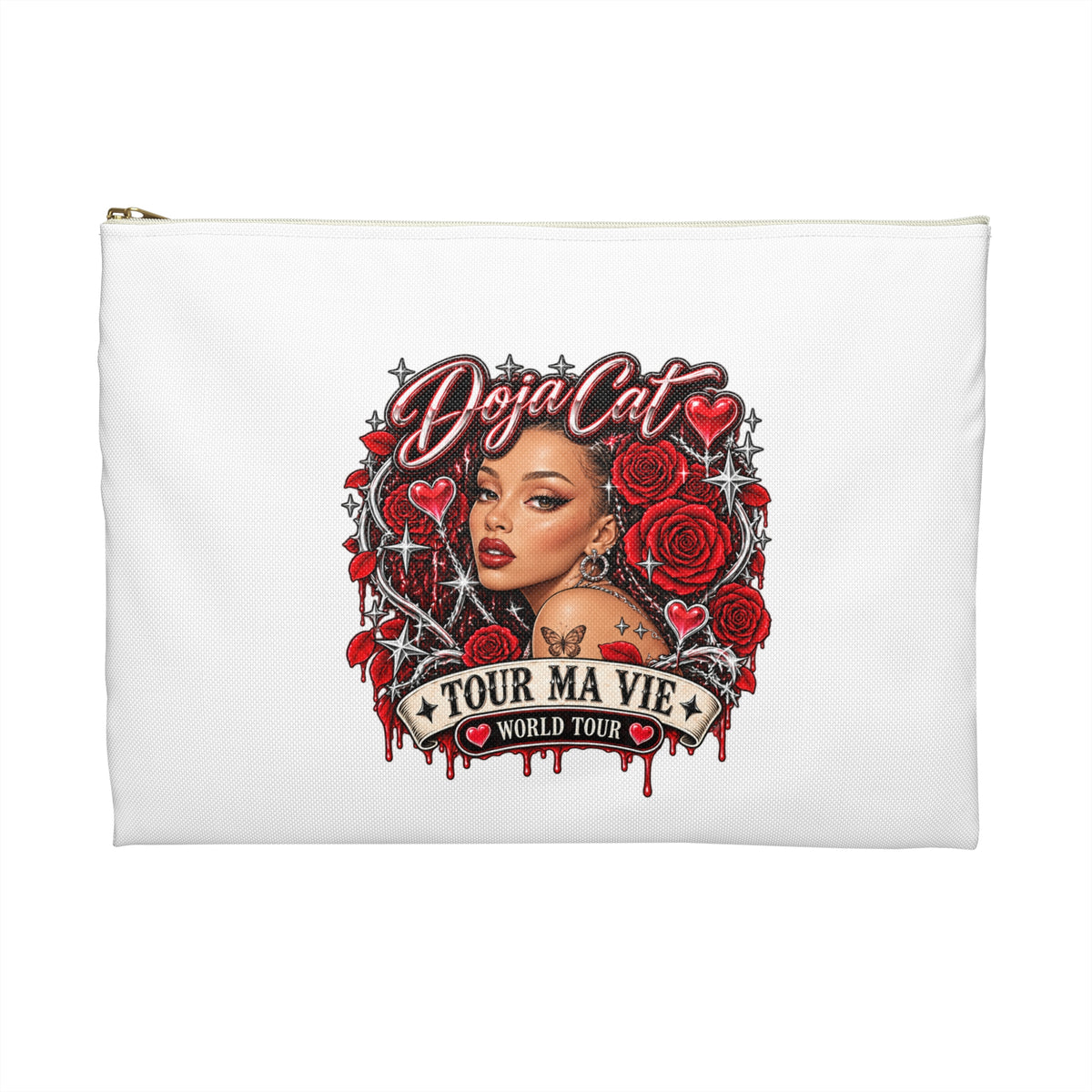Red Roses Chrome Portrait Accessory Pouch