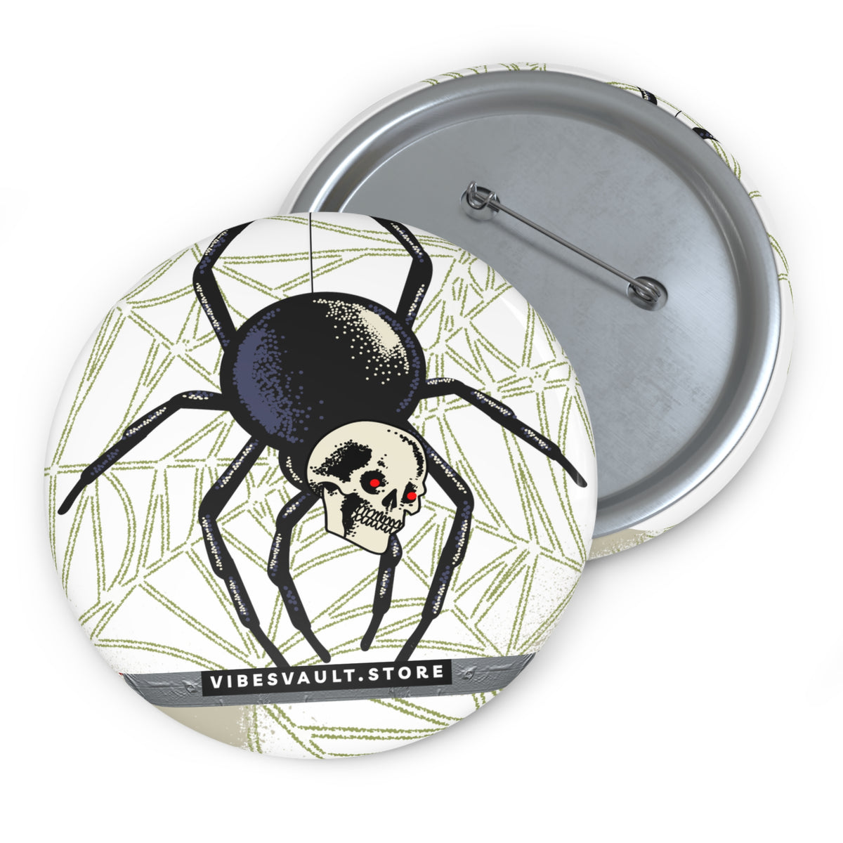 Monster Spider Pin - Black and Red Evil Eyes - Button Badge - Fall Halloween 2026