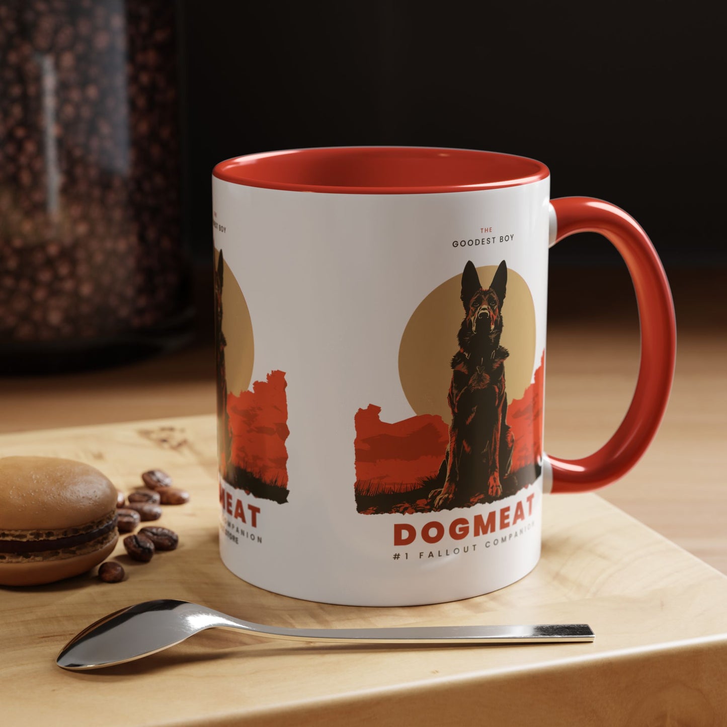 Dogmeat Fallout Mug — Retro K9 Accent Coffee Cup (11/15oz)