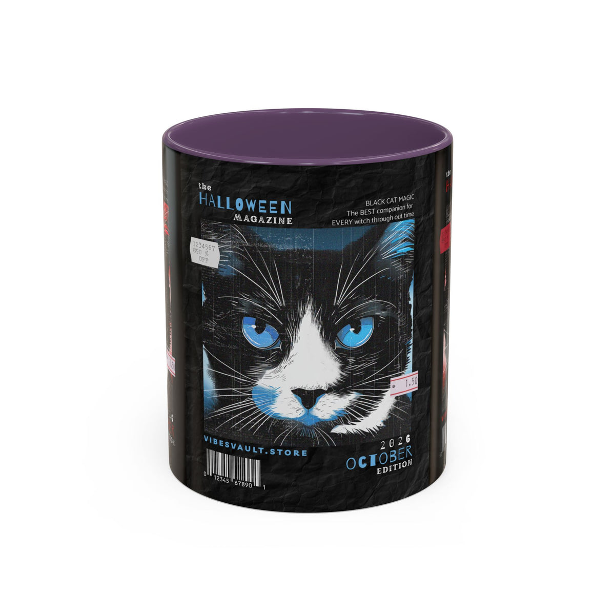 Halloween Cat Coffee Mug — Two-Tone Accent 11/15oz - Fall Halloween 2026