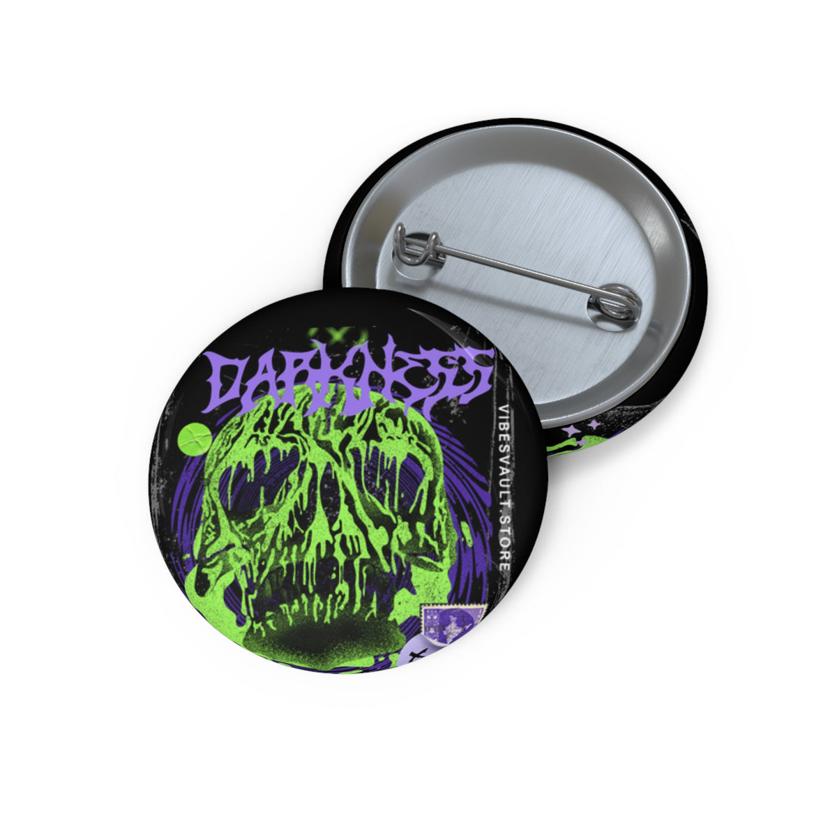 Skull Slime Pin - Purple and Neon Green - Welcome to Darkness Button Badge - Fall Halloween 2026
