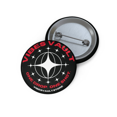 Vibes Vault Logo Sweatshirt Pin Button with Globe Stars