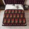 Christmas Cowboy Boots Sherpa Blanket – Merry Christmas Red Bow Holiday Throw