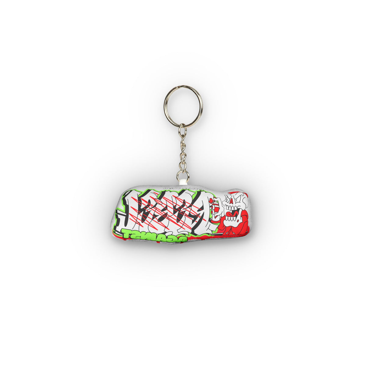 Skeleton Graffiti Custom Shape Mini Plush Keychain - REBEL