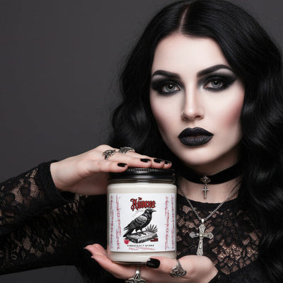 Gothic Raven Scented Soy Candle — 9oz Jar Multiple Scents Available— Halloween 2026