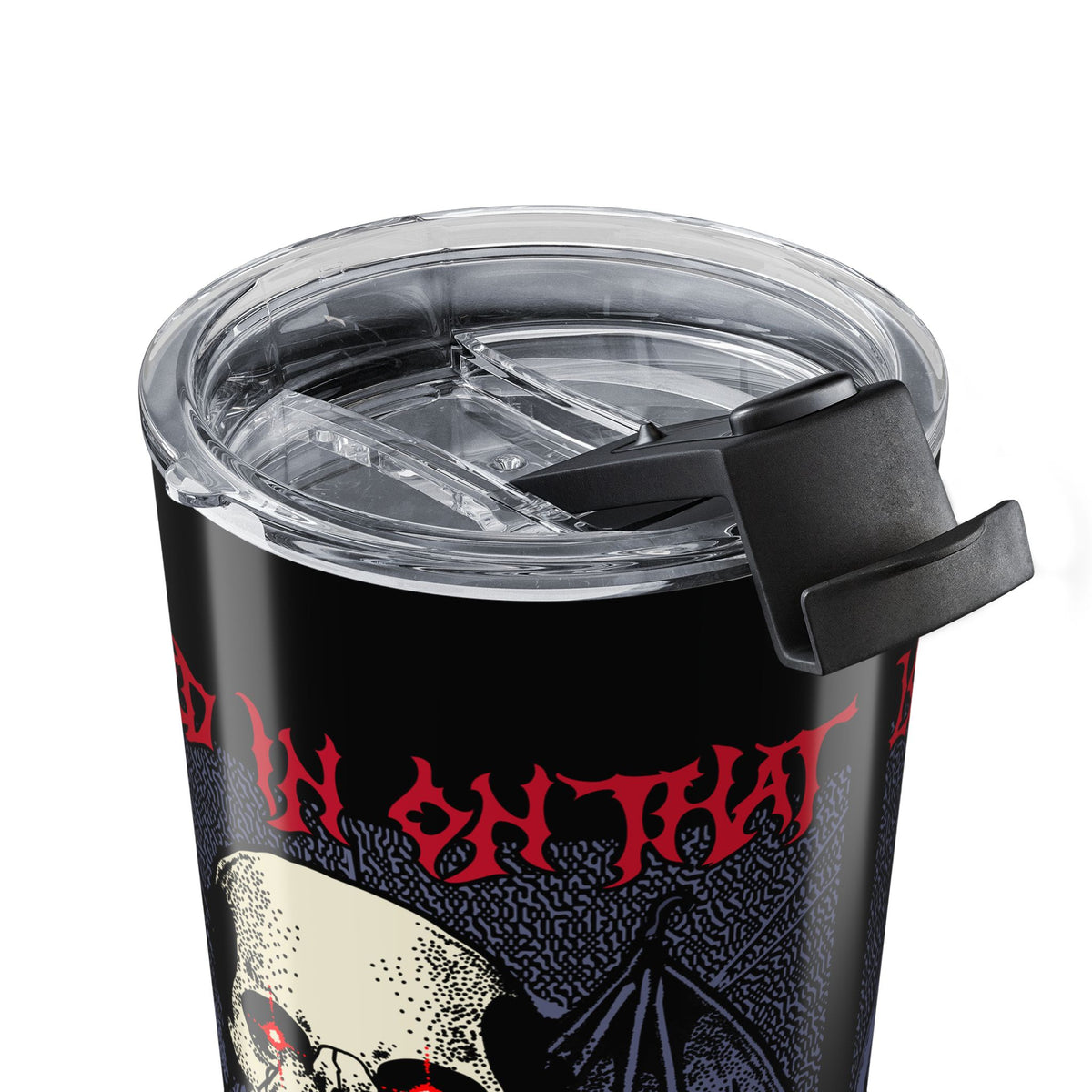 20oz Gothic Bat Tumbler — 'ASPD' Dark Skull Travel Cup