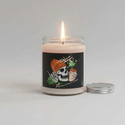 Skull & Coffee Scented Soy Candle — 9oz Cozy Spiced Aroma— Halloween 2026