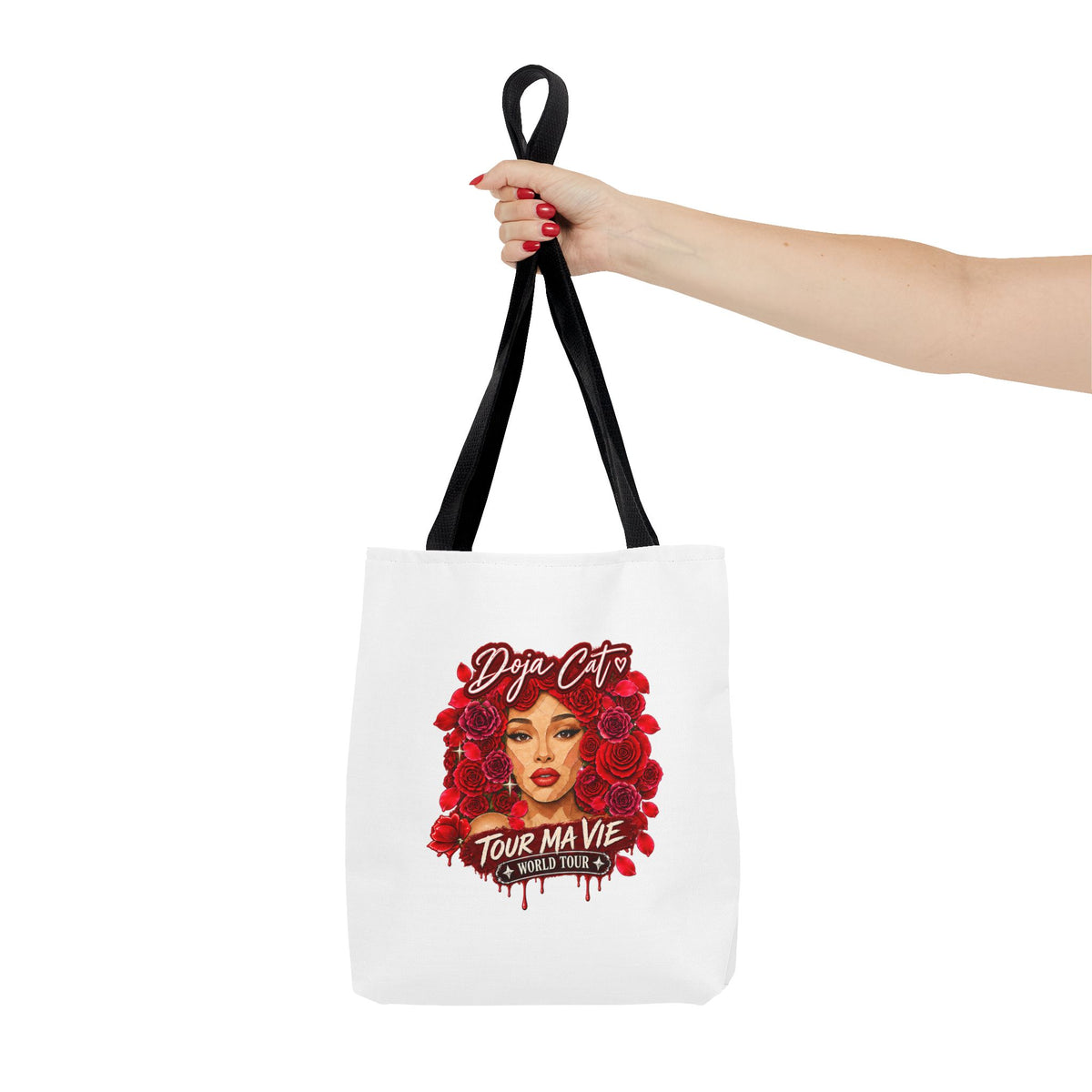 Rose Mosaic Portrait All-Over Print Tote Bag