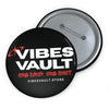 Vibes Vault Logo Pin Button with Starburst