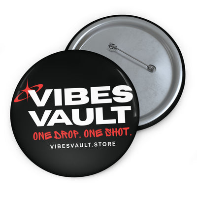 Vibes Vault Logo Pin Button with Starburst