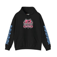 Pink Heart Chrome Eye Gildan Heavy Blend Hoodie