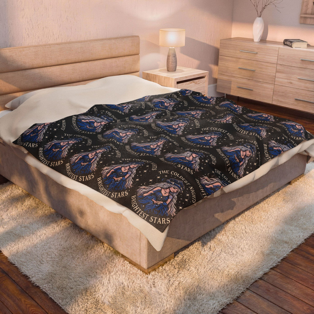Velveteen Plush Blanket – Winter Ice Queen Patterned Throw