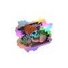 Skull Coffee Sticker — Halloween Skull with Beanie & Pumpkin Kiss-Cut Vinyl Decal— Halloween 2026