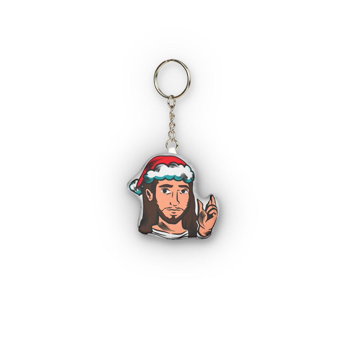 Santa Hat Jesus Character Mini Plush Keychain