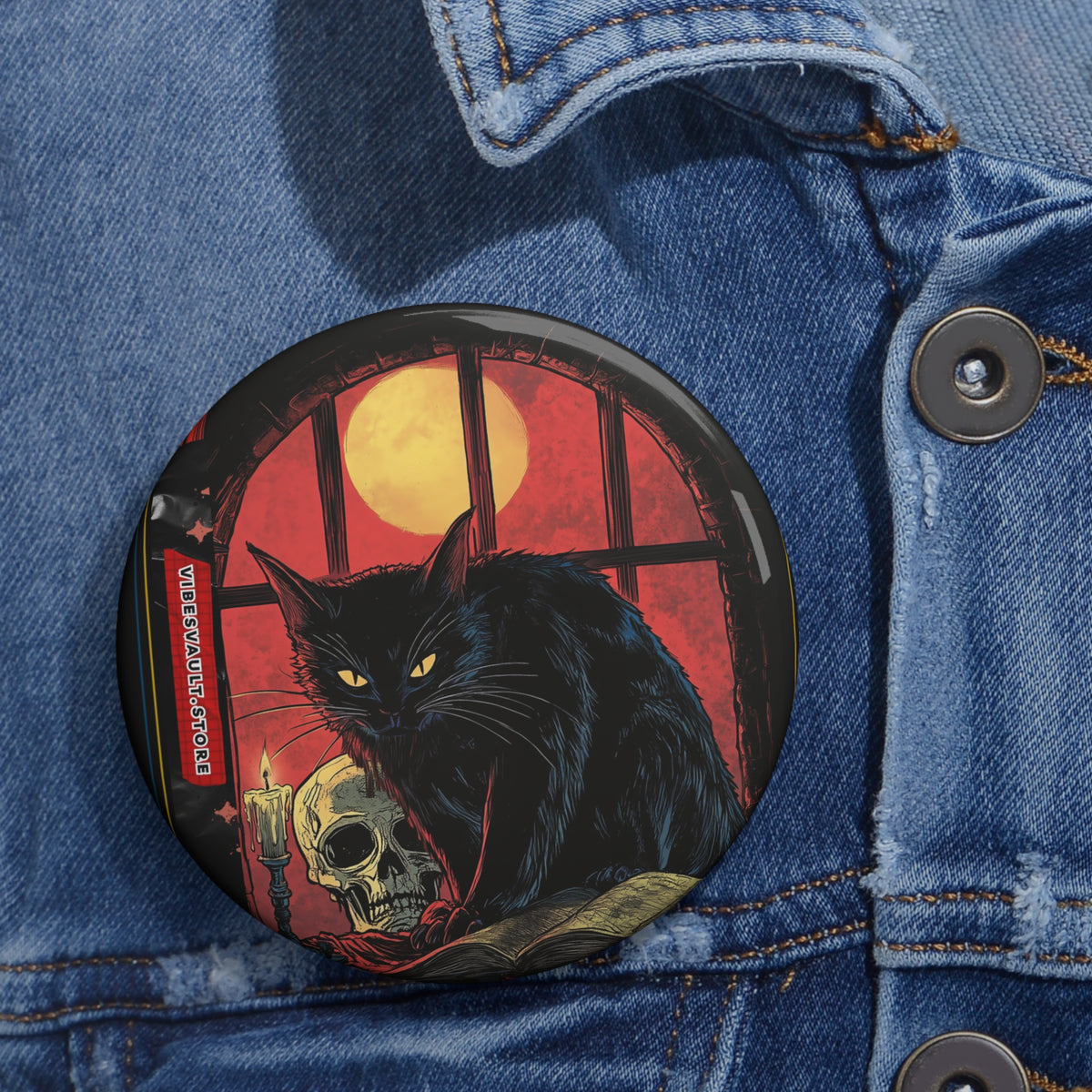 Black Cat Magic Familiar Halloween Costume Party Pin - Button Badge - Fall 2026