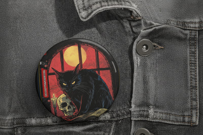 Black Cat Magic Familiar Halloween Costume Party Pin - Button Badge - Fall 2026