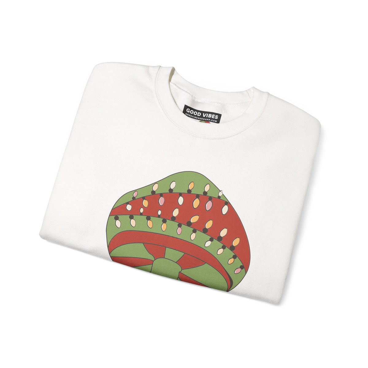 Mushroom Tree Crewneck Sweatshirt — Festive Toadstool Holiday Graphic