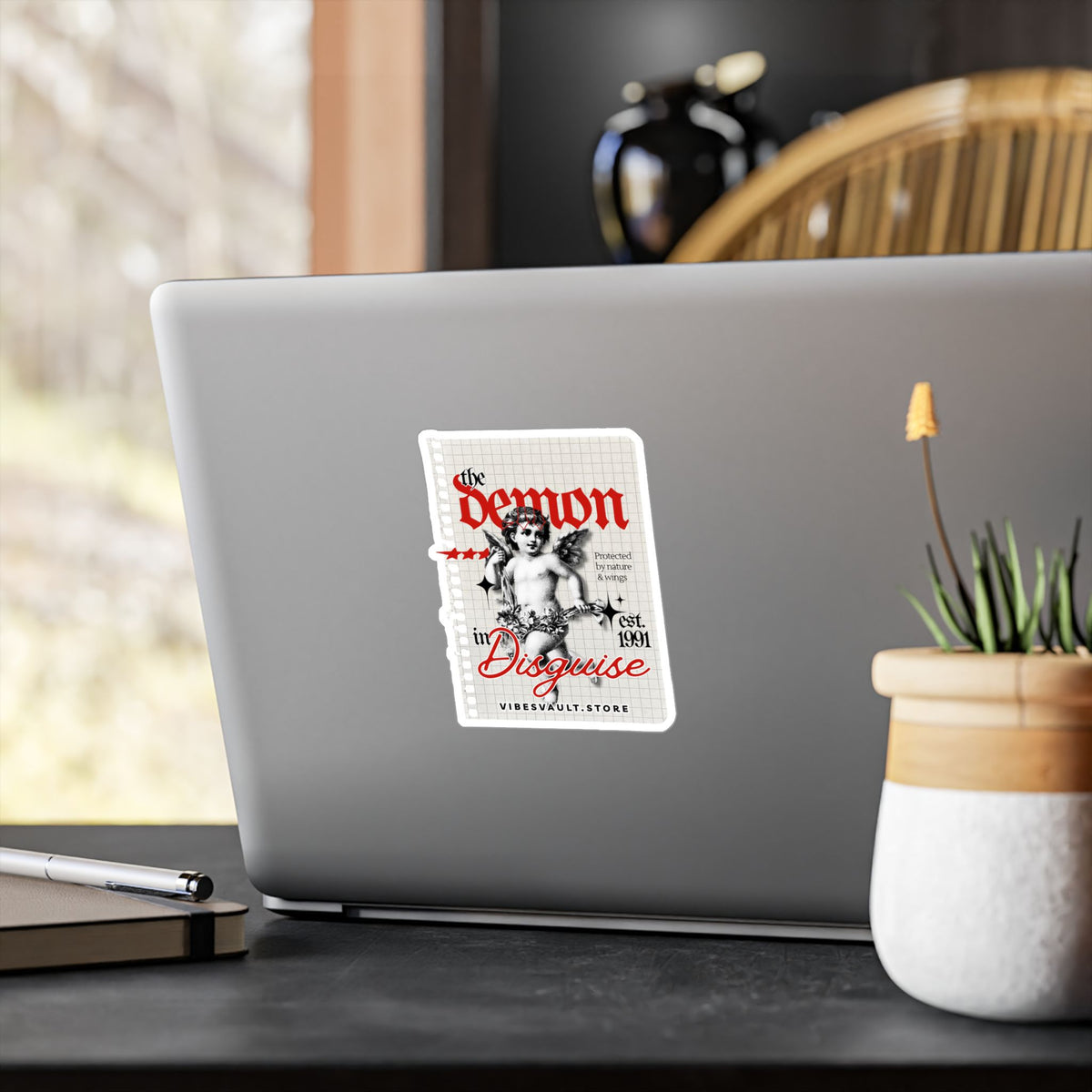 The Demon in Disguise Kiss-Cut Vinyl Sticker — Halloween 2026
