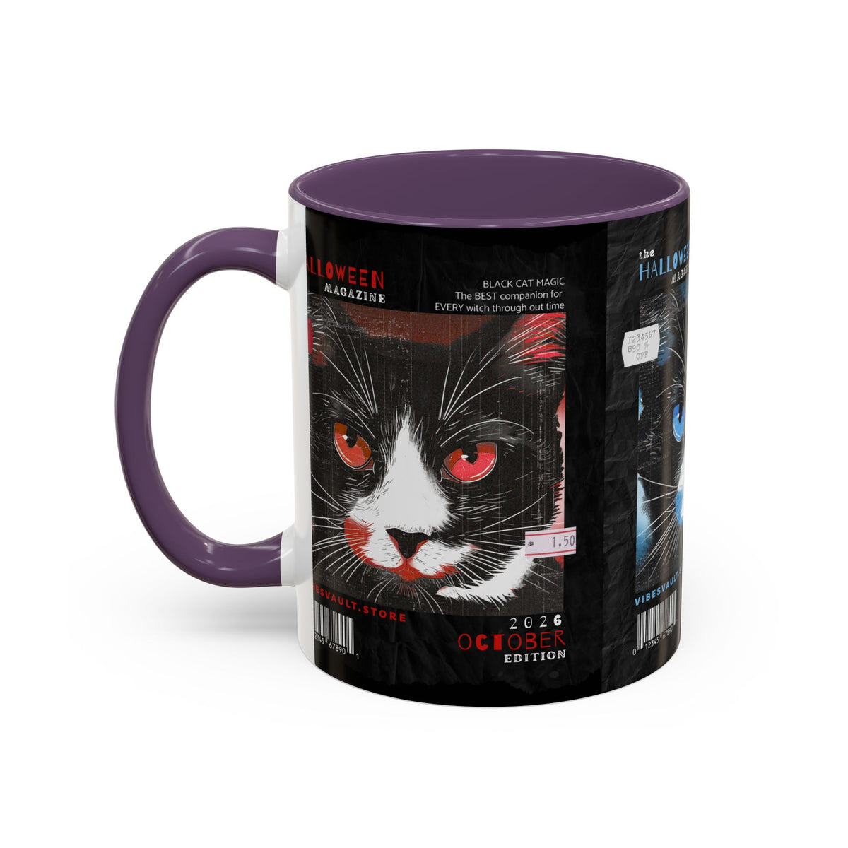 Halloween Cat Coffee Mug — Two-Tone Accent 11/15oz - Fall Halloween 2026