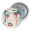 Scary Face Magic Tears Button Badge - Fall Halloween 2026