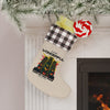 Retro Speaker Christmas Stocking – "Wonderful Time of the Year" Holiday Stocking with Buffalo Plaid Cuff