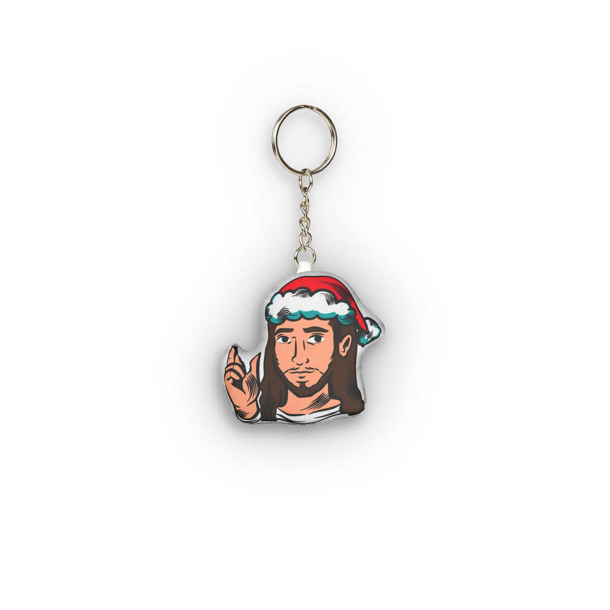 Santa Hat Jesus Character Mini Plush Keychain