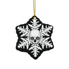White Goth Skull Snowflake Christmas Ornament 1pc, 3pcs, 5pcs, or 10pcs