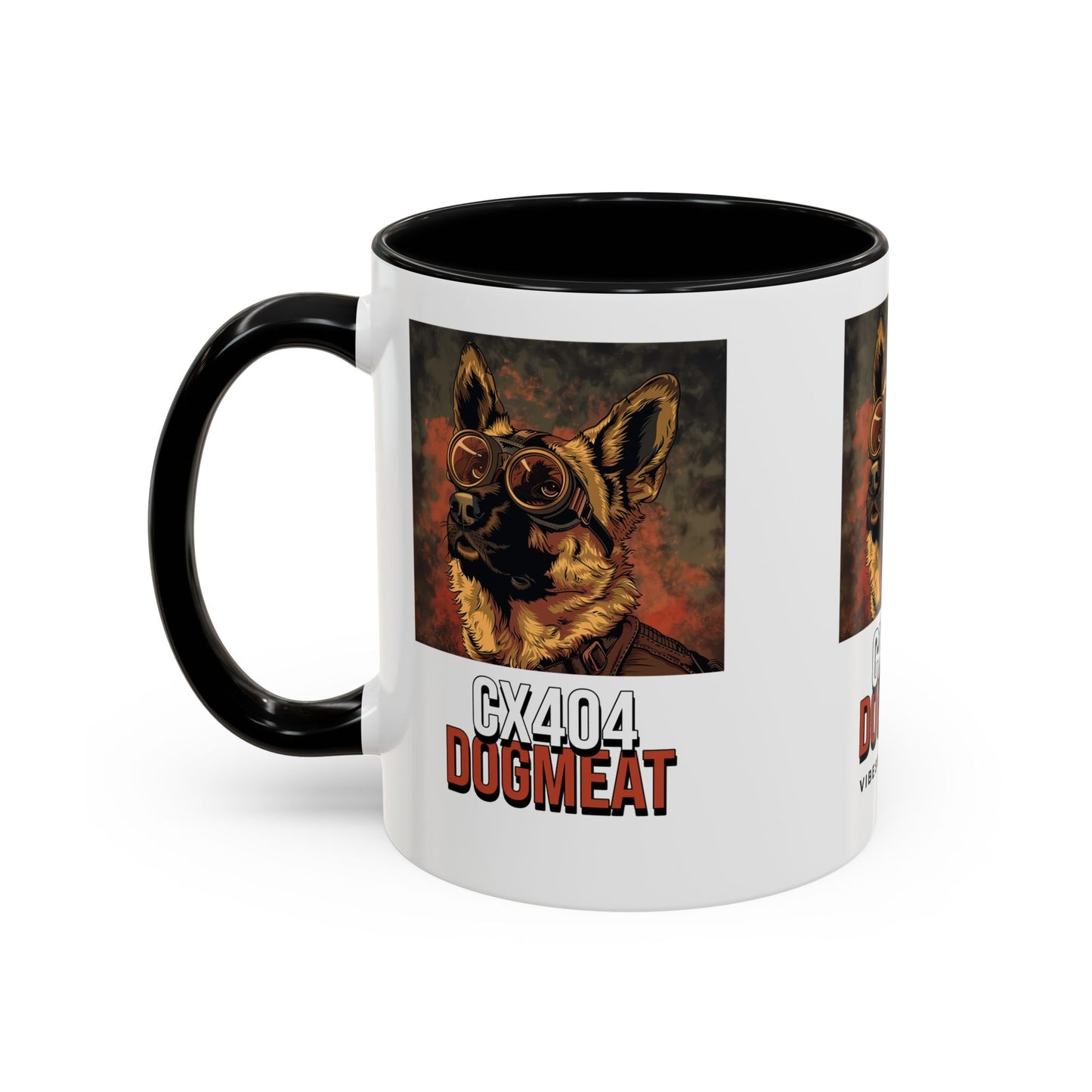 Dogmeat CX404 Accent Coffee Mug — Retro Pilot German Shepherd Gift (11/15oz)