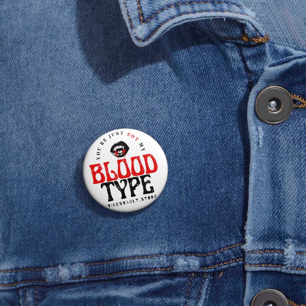 Copy of Pin Button — "You're Just My Blood Type" Vampire Heart Badge - Fall Halloween 2026
