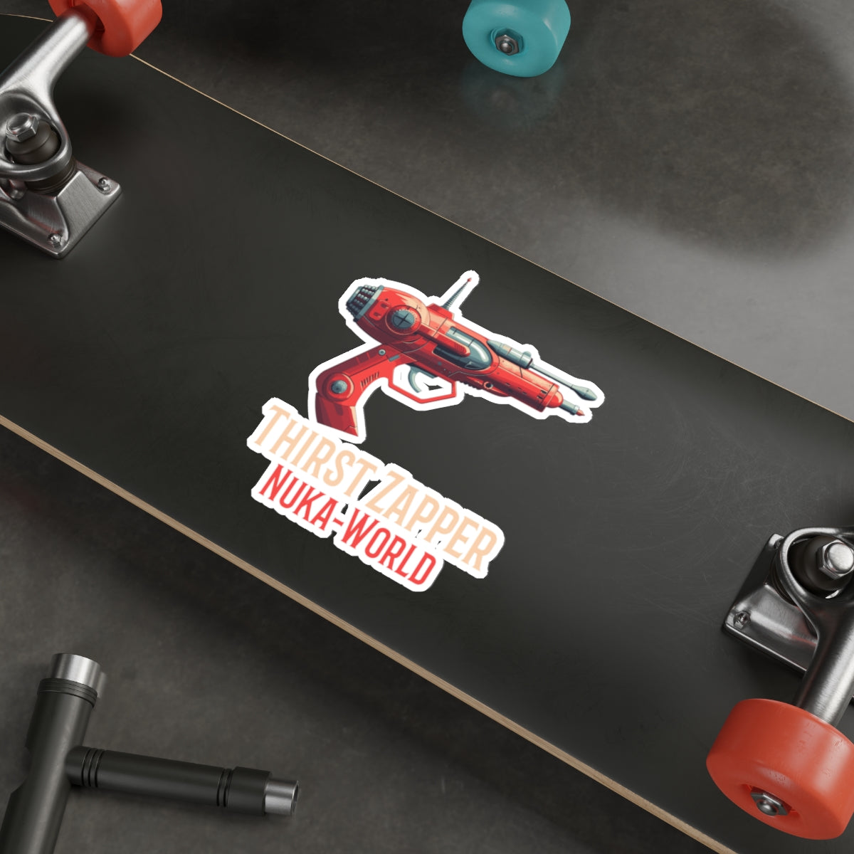 Thirst Zapper Fallout Nuka-World Die-Cut Sticker — Retro Raygun Vinyl Sticker for Laptops & Gaming Gear