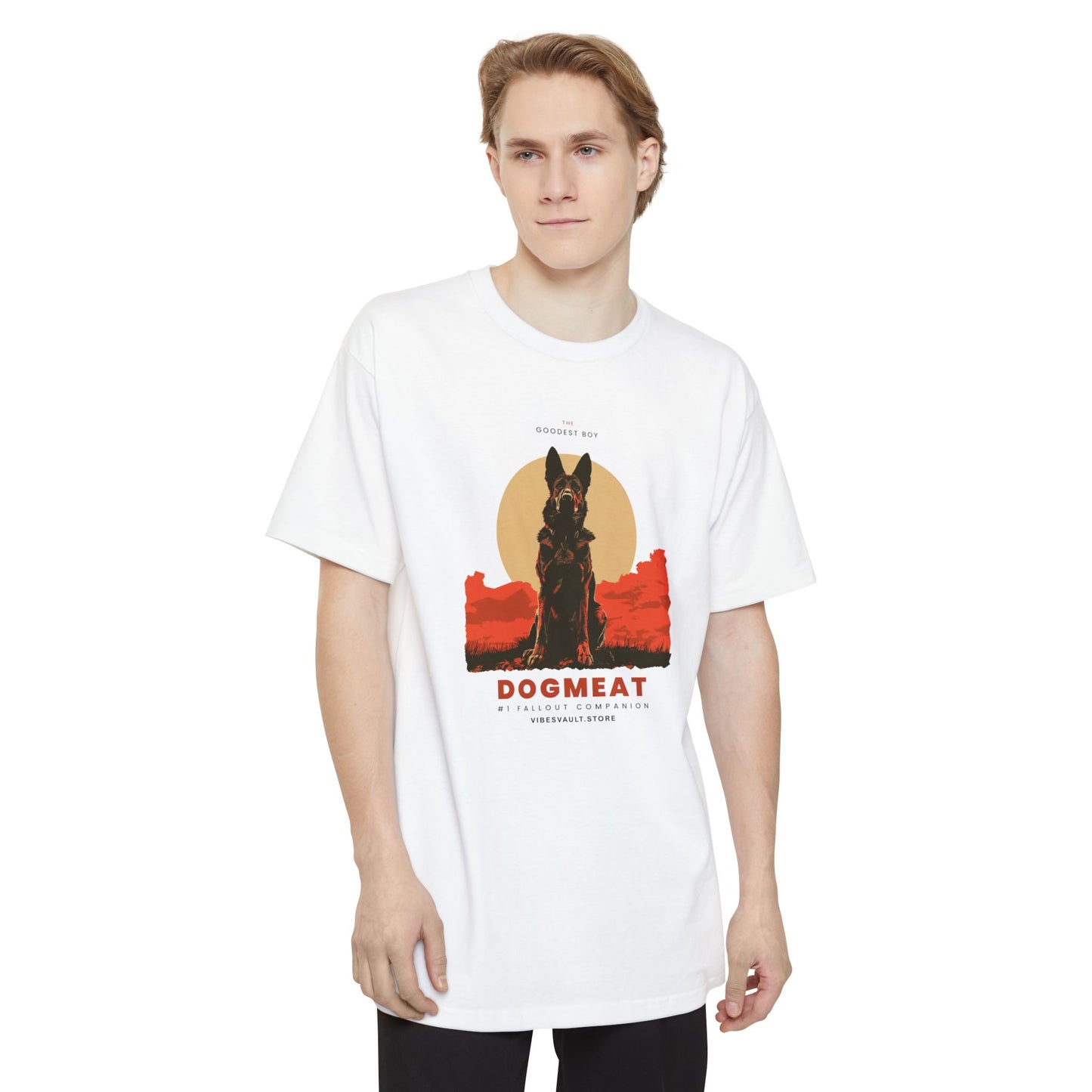 Dogmeat Retro Desert T-Shirt — Fallout-Inspired Dog Poster Tee