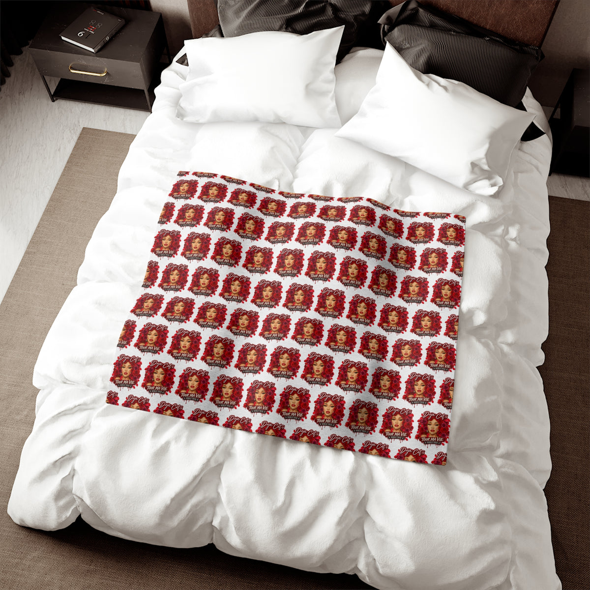 Rose Mosaic Portrait Sweatshirt Blanket