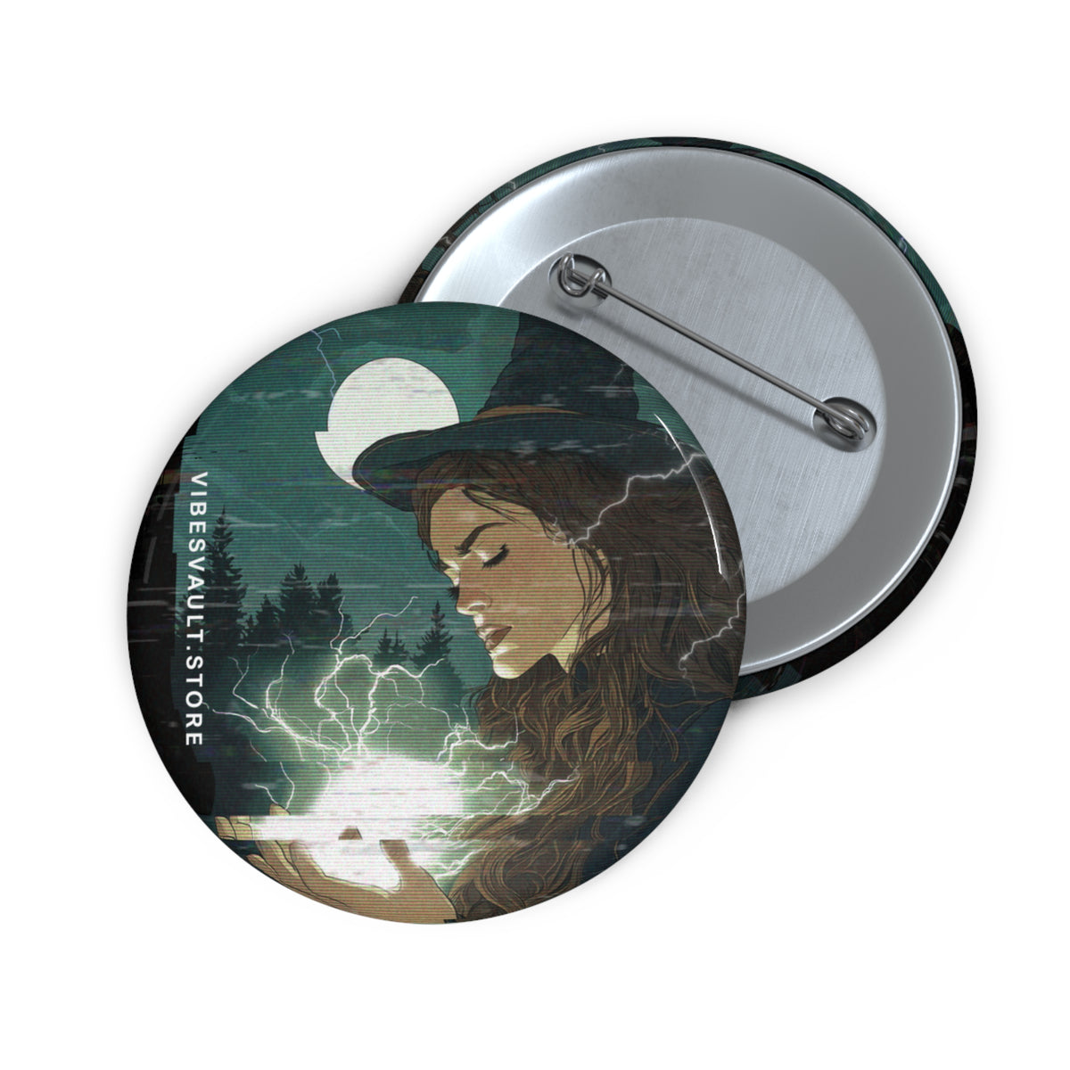 Witch Full Moon Pin - Magic Button Badge - Fall Halloween 2026
