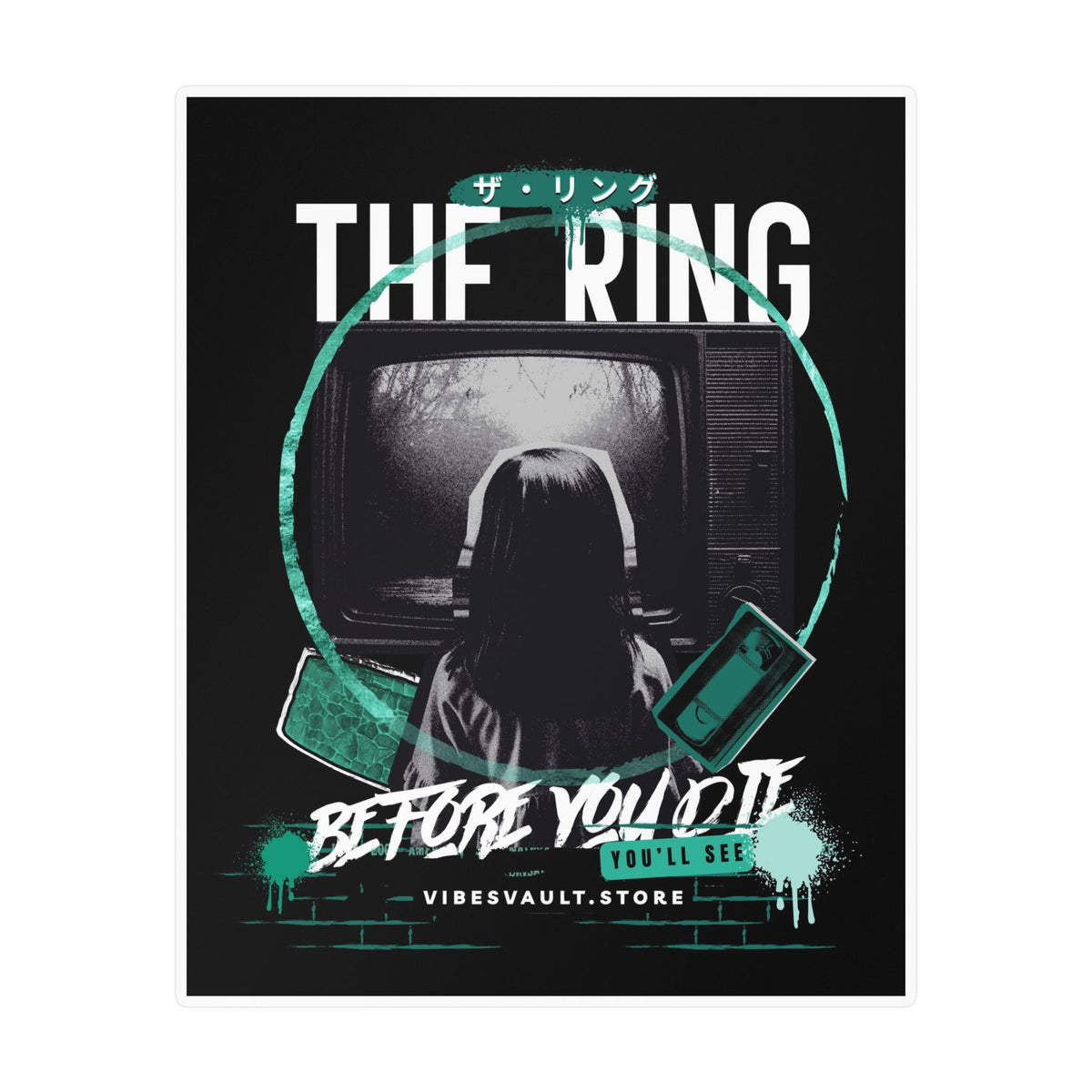 Kiss-Cut Vinyl Decal — "The Ring: Before You Die" Horror Movie Sticker— Halloween 2026
