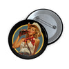 Fallout Nuka Cola Pin-Up Button Pin — Retro Cowgirl Soda Pop Design