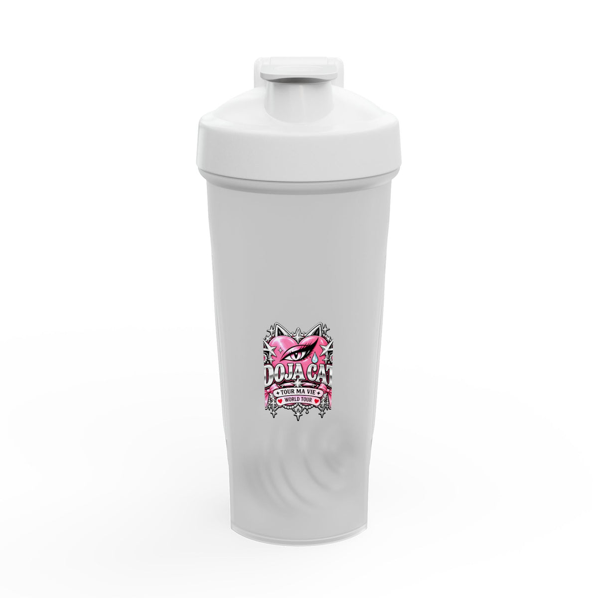 Pink Heart Chrome Eye Protein Shaker