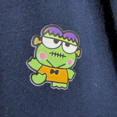 Blue V-Neck Keroppi &amp; Frankenstein T-Shirt