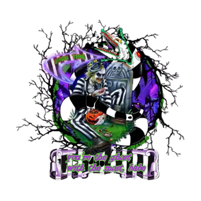 Grey Beetlejuice Graphic Hoodie
