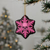 Pink and Black Skull Snowflake Christmas Ornament 1pc, 3pcs, 5pcs, or 10pcs