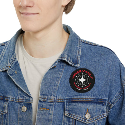 Vibes Vault Logo Iron-On Patch with Globe Stars