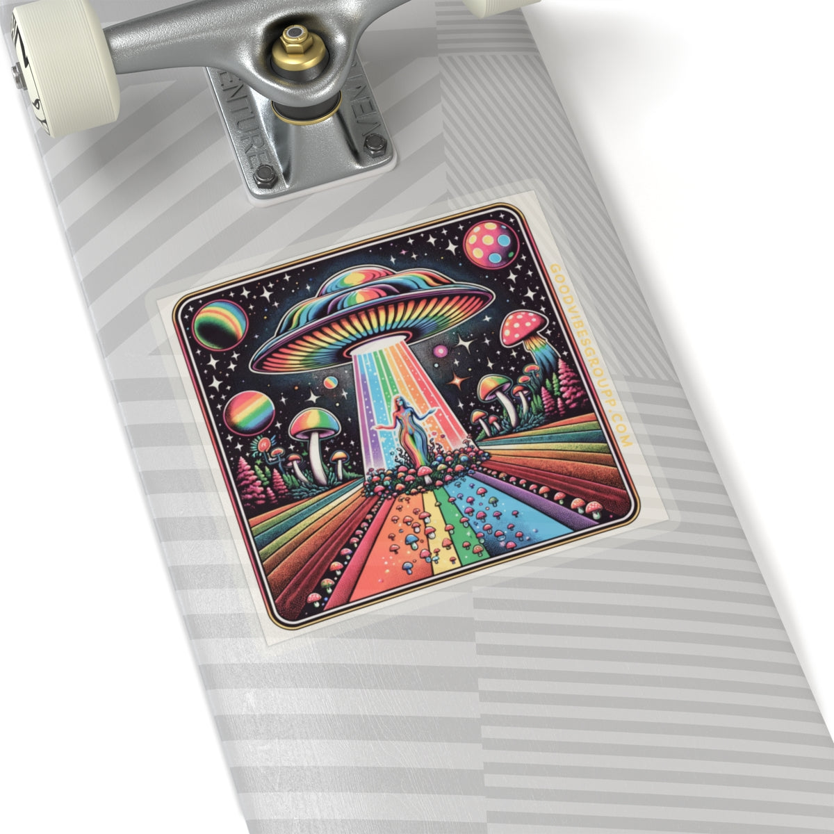 Sticker Rainbow UFO Space