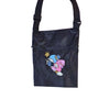 Zip-Close Crossbody Black Bag with Kawaii Twin Stars