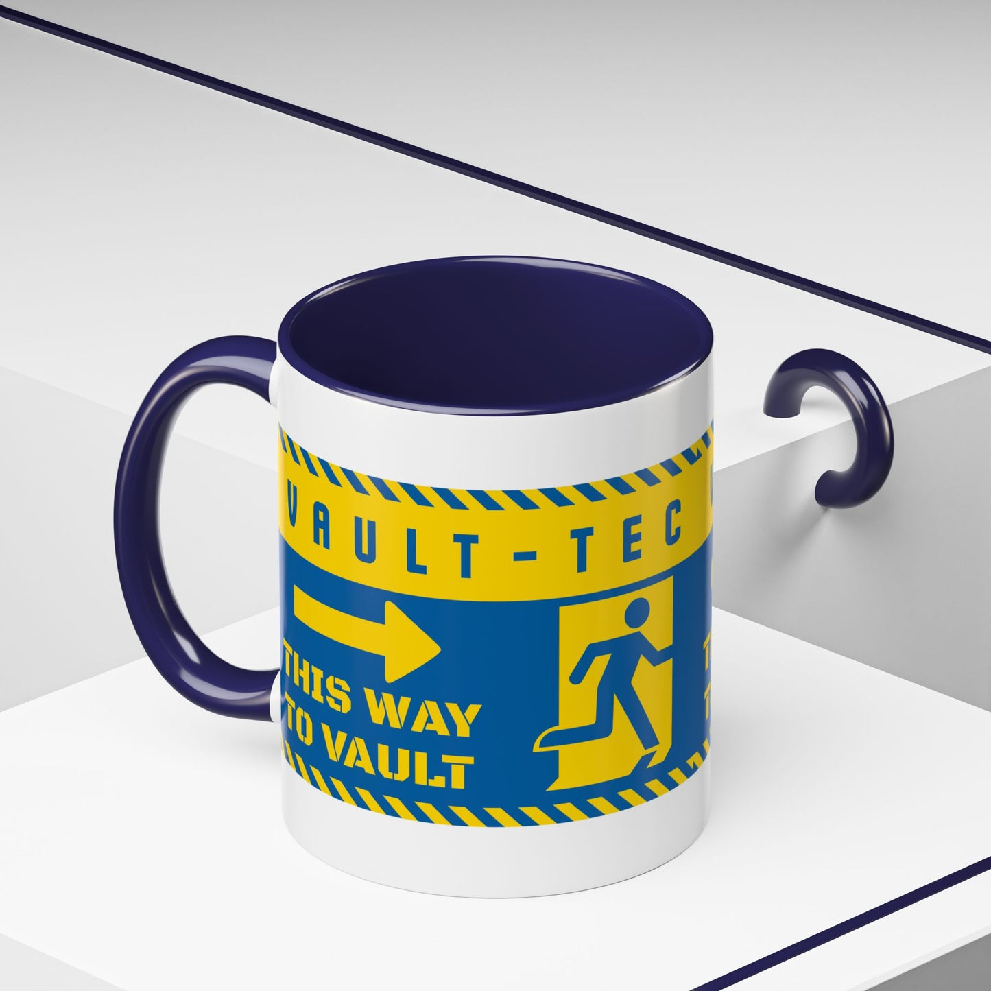 Vault-Tec 'This Way to Vault' Accent Coffee Mug — Fallout-Inspired Gamer Gift