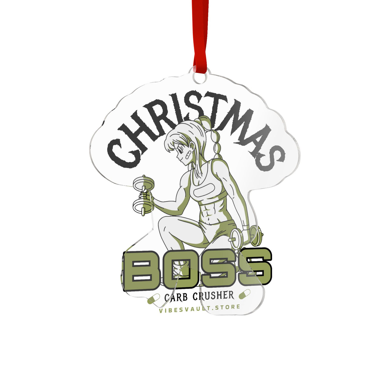 Christmas Gift - Girl Boss Gym Girl Custom Cut Acrylic Ornament