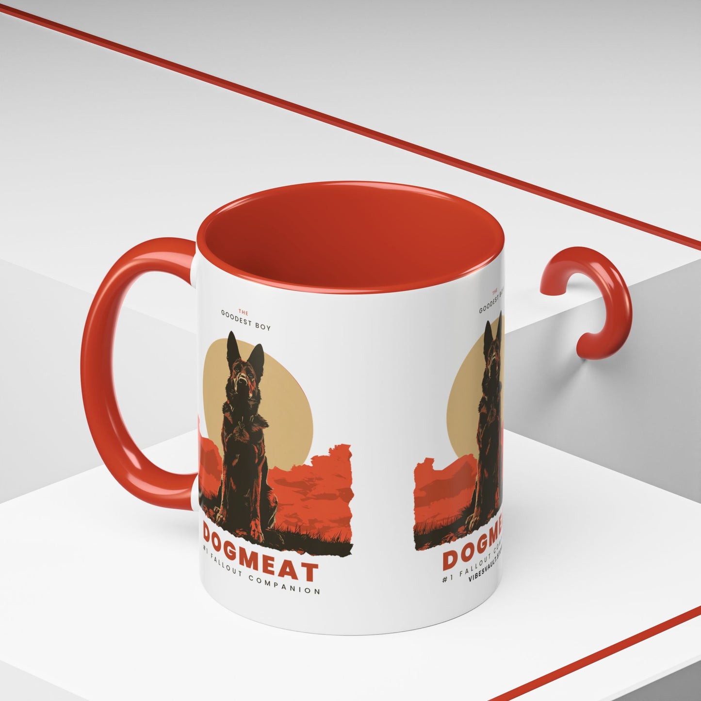 Dogmeat Fallout Mug — Retro K9 Accent Coffee Cup (11/15oz)