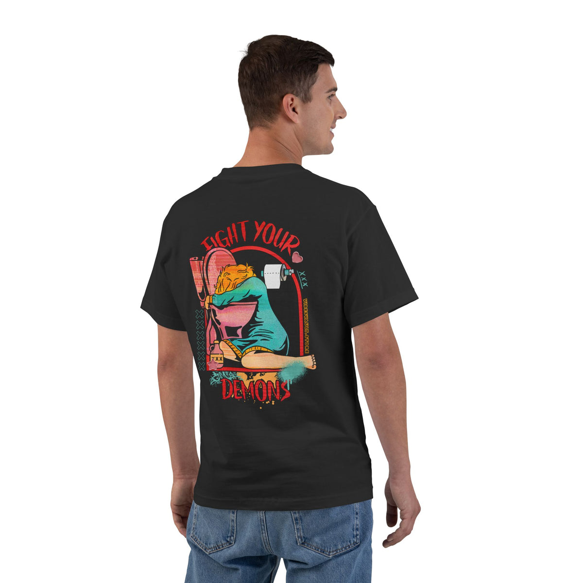 Fight Your Demons XXX - T-shirt Top - Retro Graphic Tee - Fall Halloween 2026