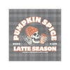 Skeleton Pumpkin Spice Latte Stickers Black
