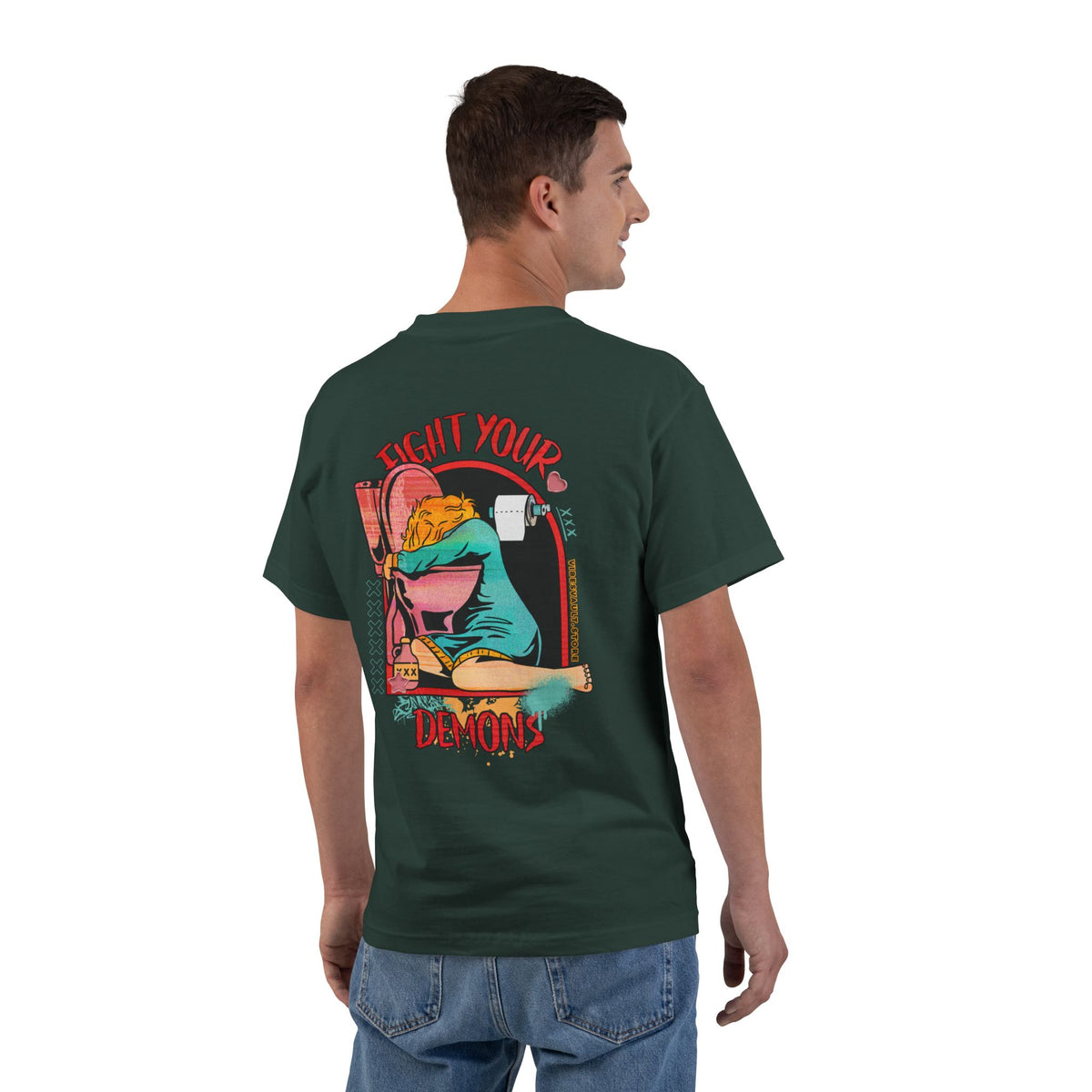 Fight Your Demons XXX - T-shirt Top - Retro Graphic Tee - Fall Halloween 2026