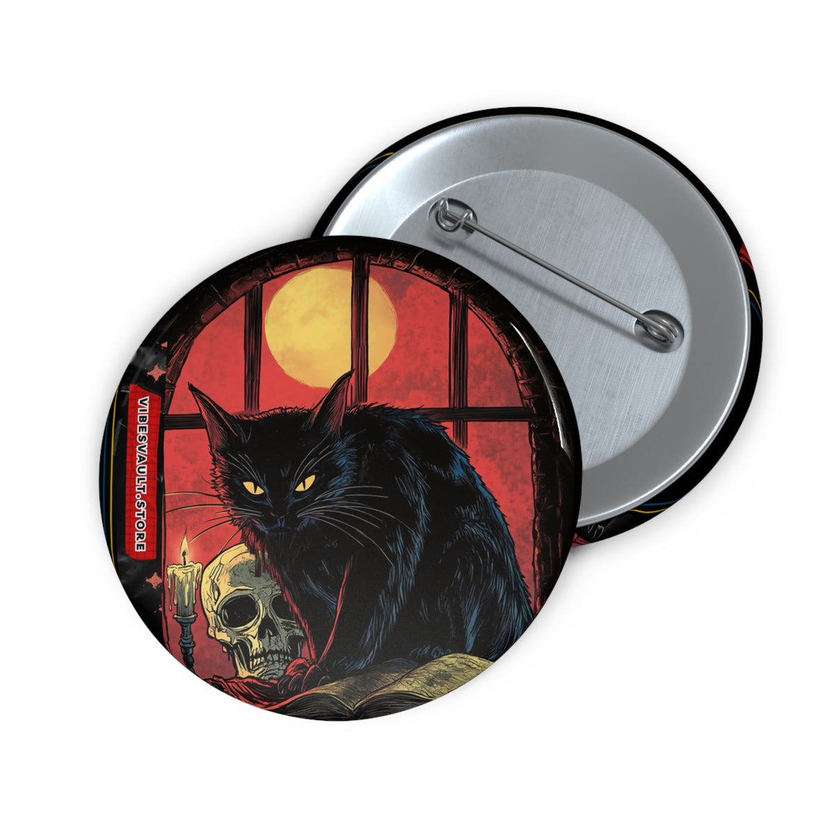 Black Cat Magic Familiar Halloween Costume Party Pin - Button Badge - Fall 2026